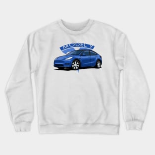 Model Y electric car blue Crewneck Sweatshirt